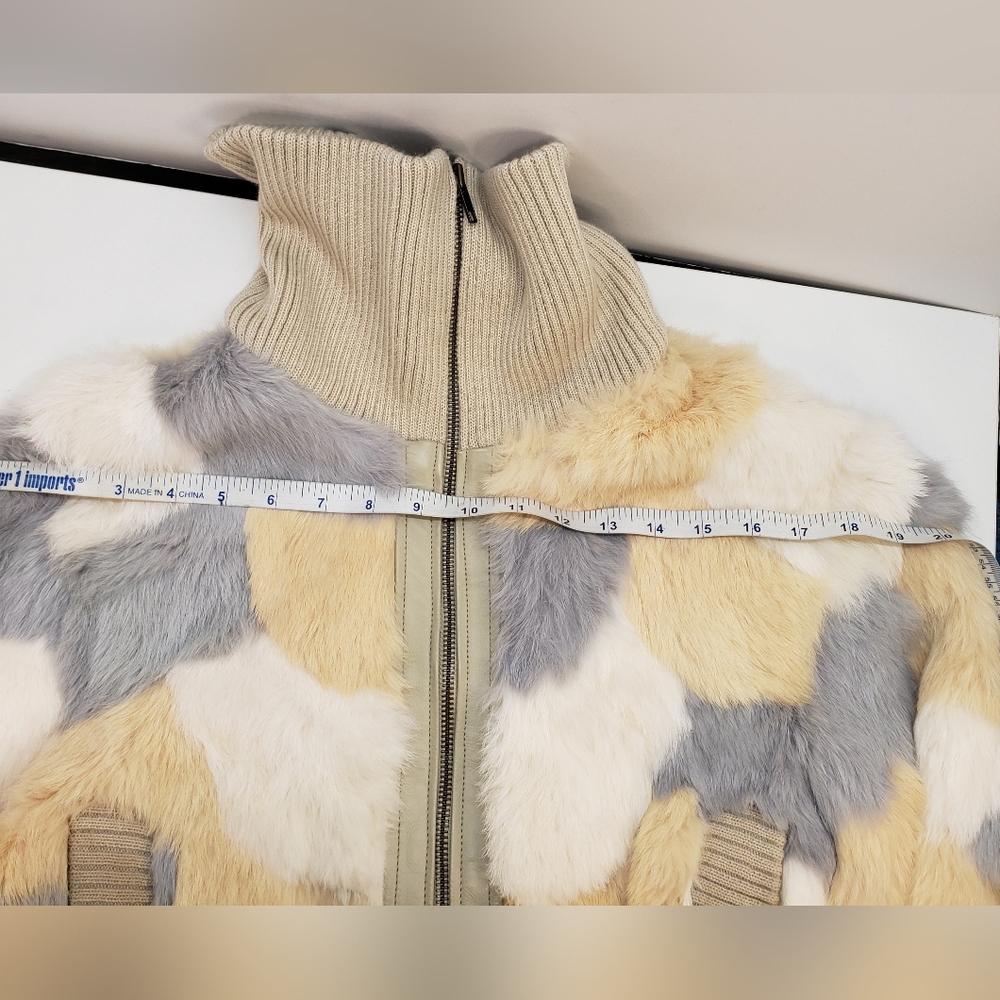 bebe Multicolor Fur Bomber Jacket - Picture 15 of 16